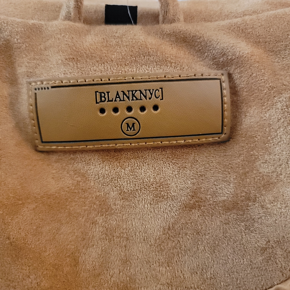 Blank NYC Camel Cropped Suede Shirt Jacket - Picture 4 of 5